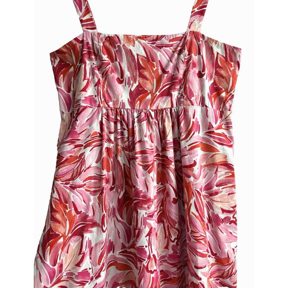 LONDON TIMES Floral Tiered Maxi Dress Square Neck Sleeveless Smocked Pink Red 12 - Picture 5 of 15